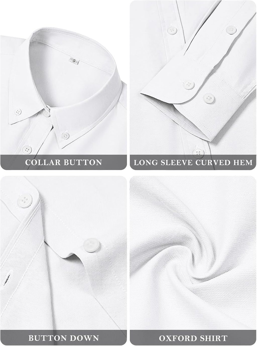 Button Down Shirts for Women Cotton Oxford Shirts Long Sleeve Dress Shirts Collared Blouses Work Casual Solid Tunic Tops