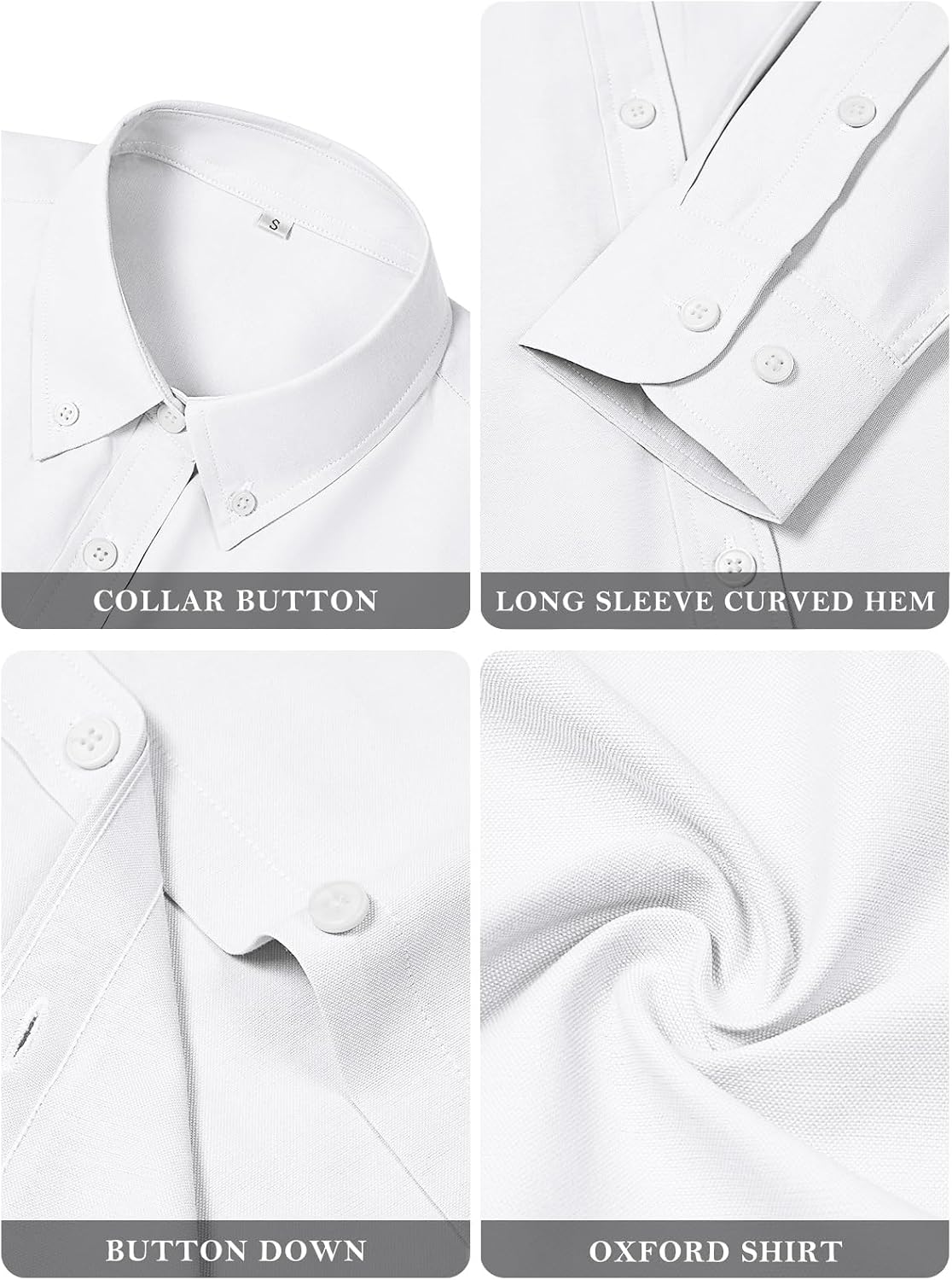 Button Down Shirts for Women Cotton Oxford Shirts Long Sleeve Dress Shirts Collared Blouses Work Casual Solid Tunic Tops