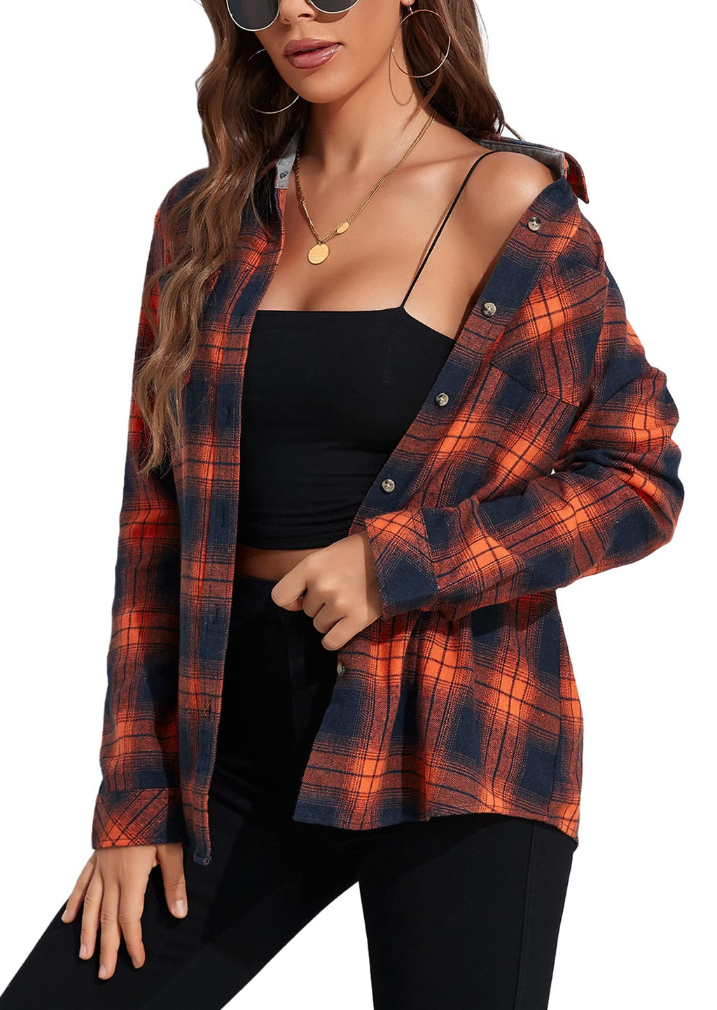 KevaMolly Plaid Flannel Shirts for Women Long Sleeve