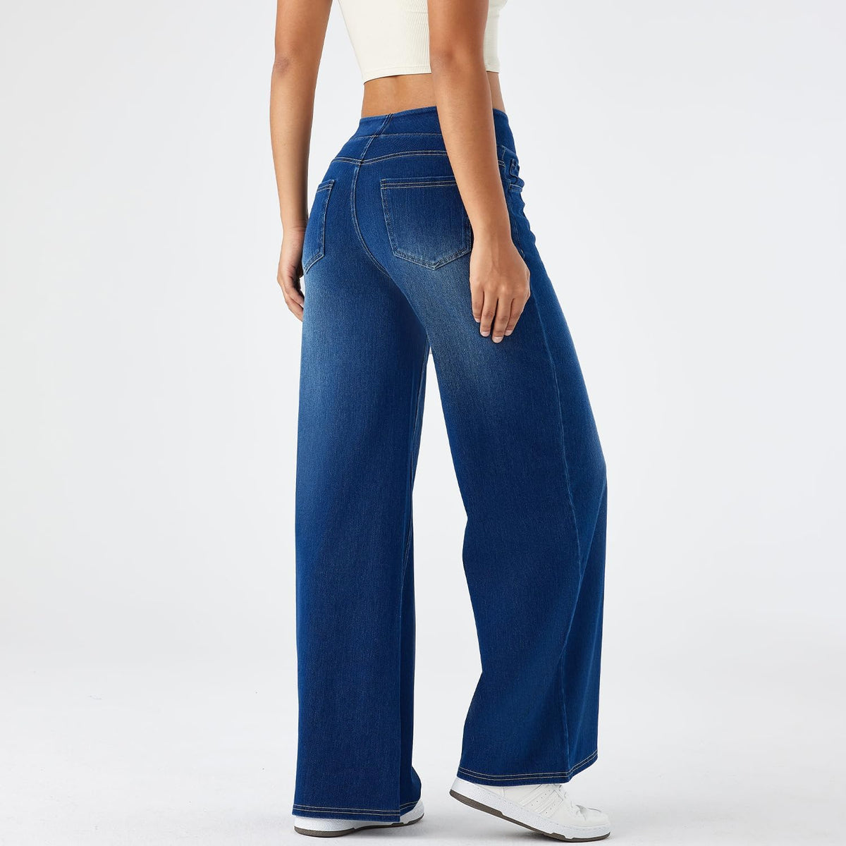 Women's High Rise Wide Leg Jeans Comfort
