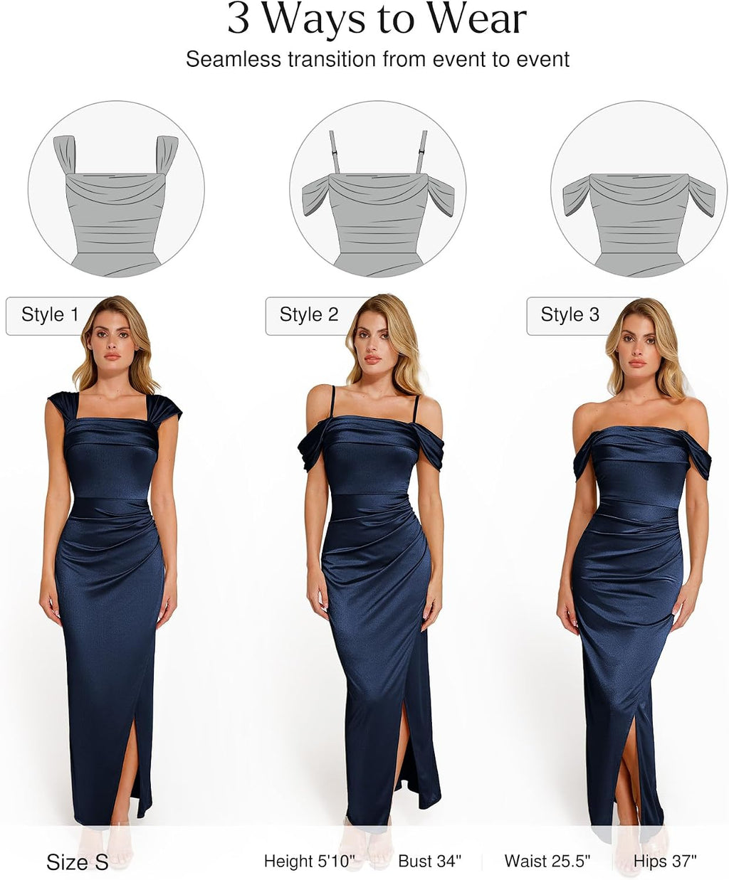Popilush Wedding Guest Dresses for Women Off Shoulder Shapewear Maxi