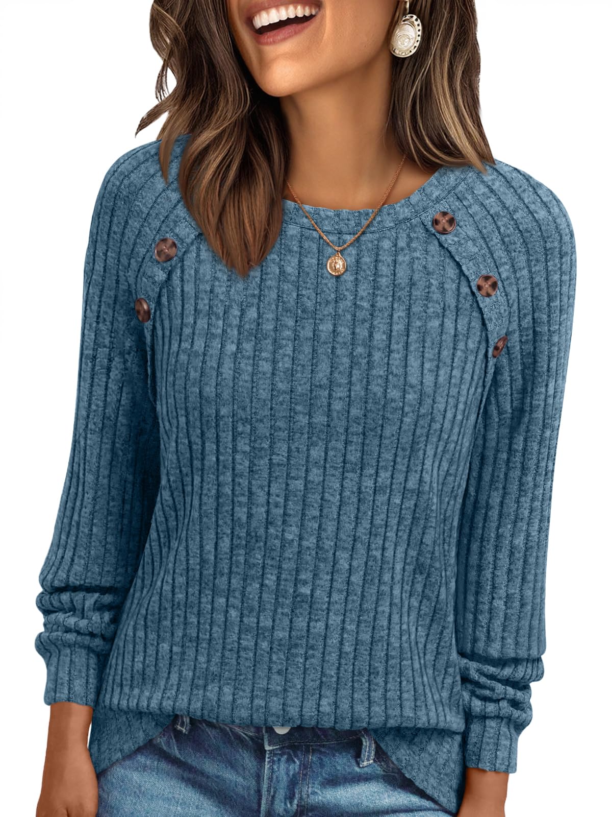 AUTOMET Womens Long Sleeve Shirts Fall Sweaters Business Casual Tops Blouse
