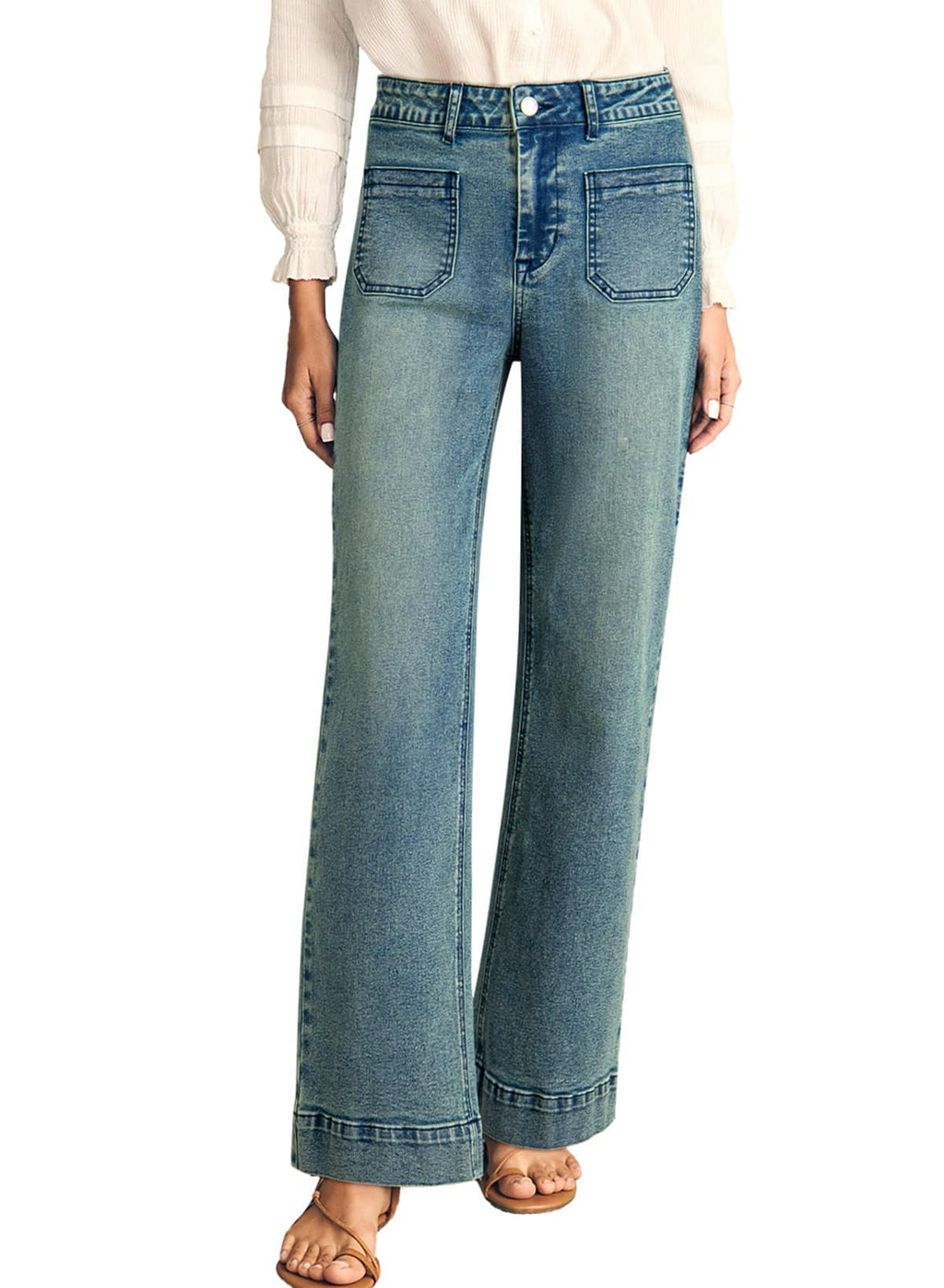 Astylish Women's Wide Leg Jeans High Waisted Denim Pants