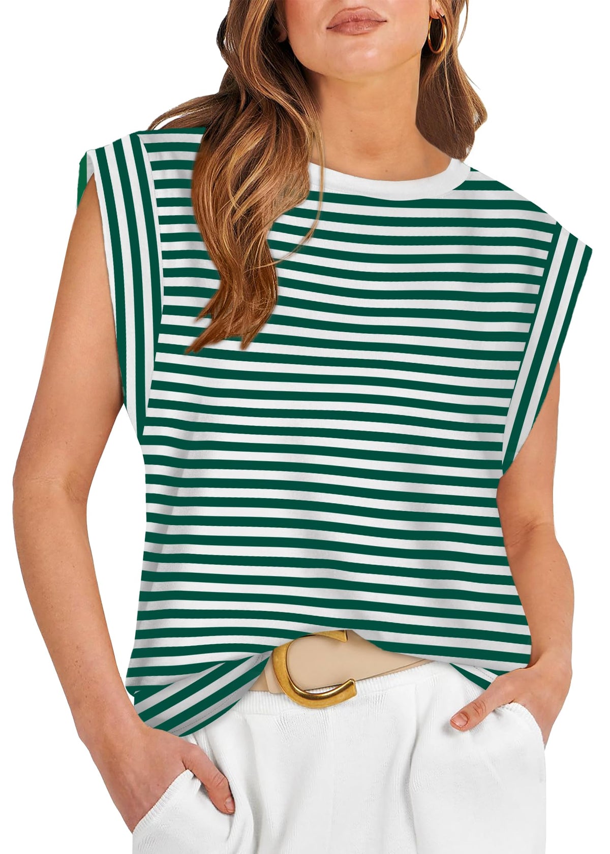 WIHOLL Cap Sleeve Tops for Women Summer Top Basic Tee Shirts Business Casual Tank Loose Fit 2026 Fashion