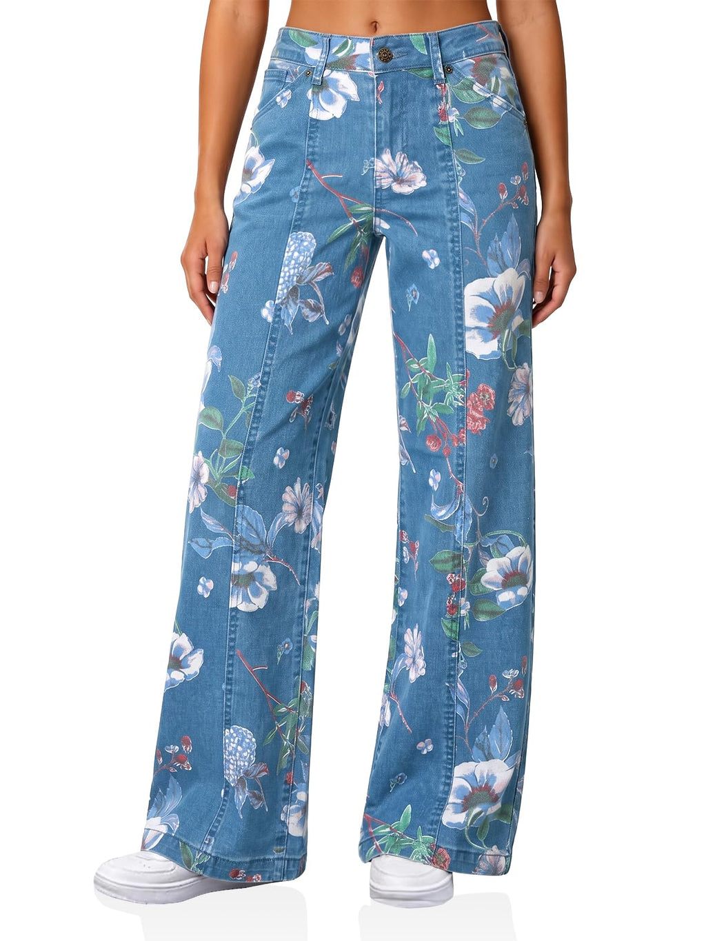 Cicy Bell Womens Wide Leg Jeans High Waisted Stretchy Baggy Denim Pants