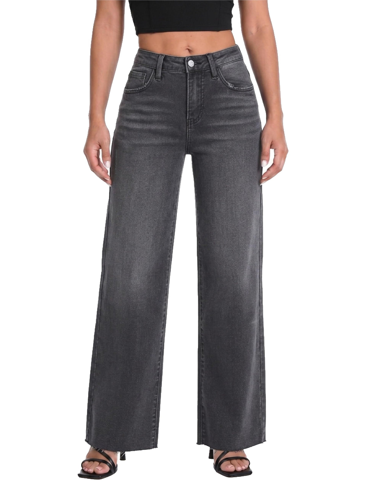 ONESO Wide Leg Jeans for Women High Waisted Stretchy Baggy Denim Pants