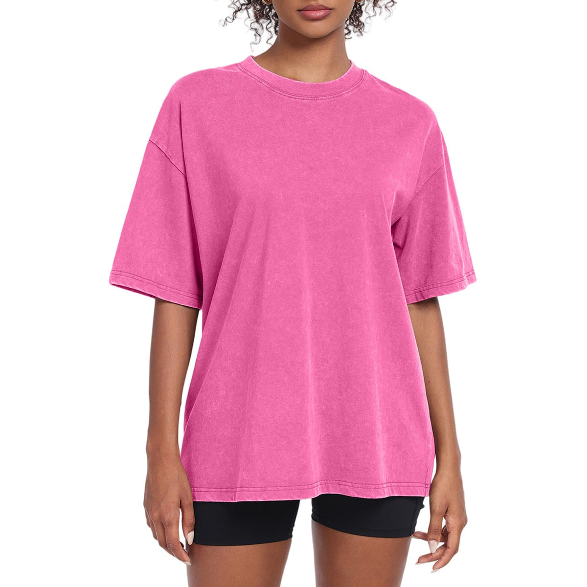 Womens Washed Vintage Oversized T-Shirt Baggy Workout Tops Short Sleeve Cotton Tshirts Streetwear Boyfriend Tee