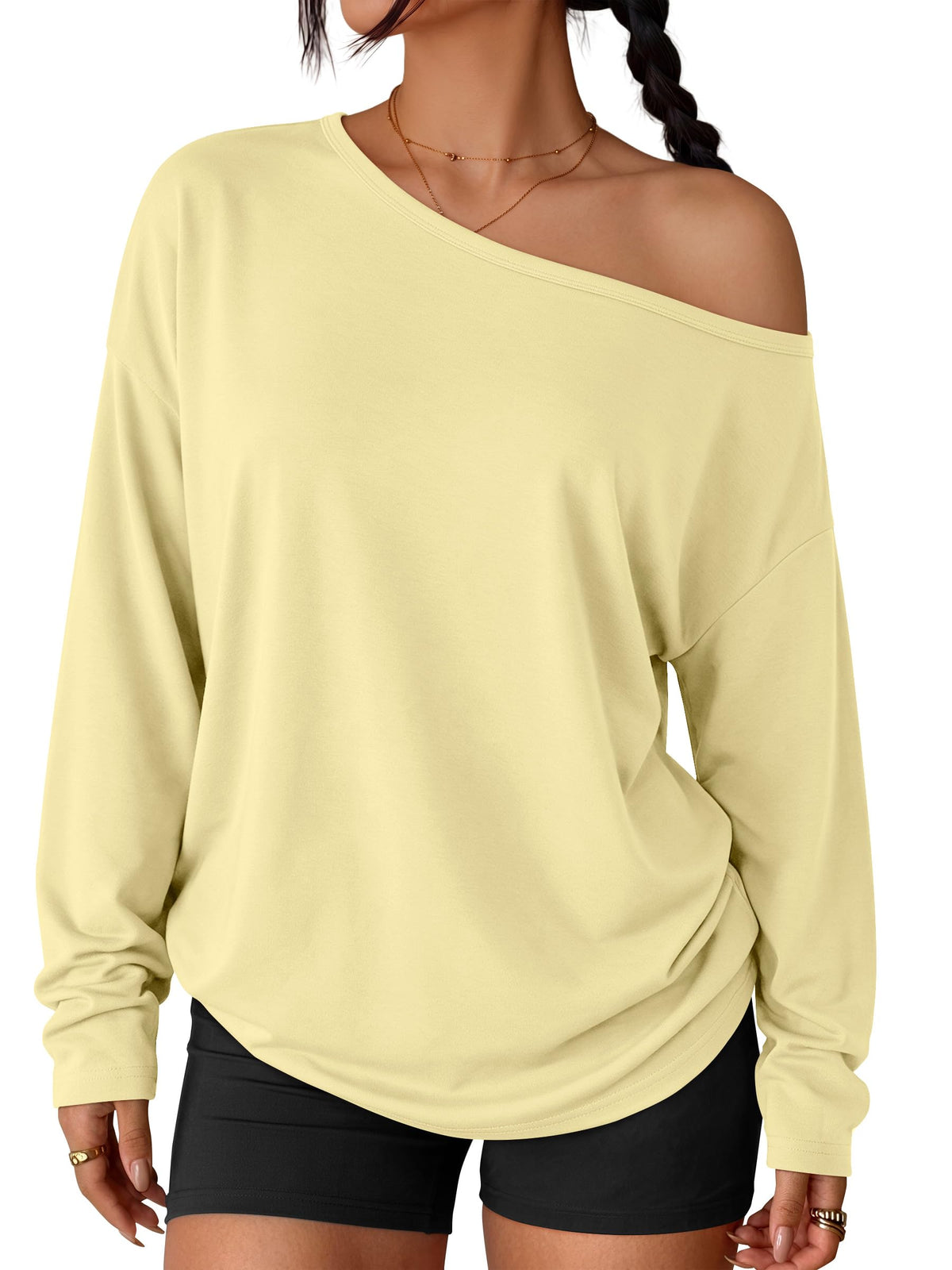 Trendy Queen Womens Off The Shoulder Oversized Tops