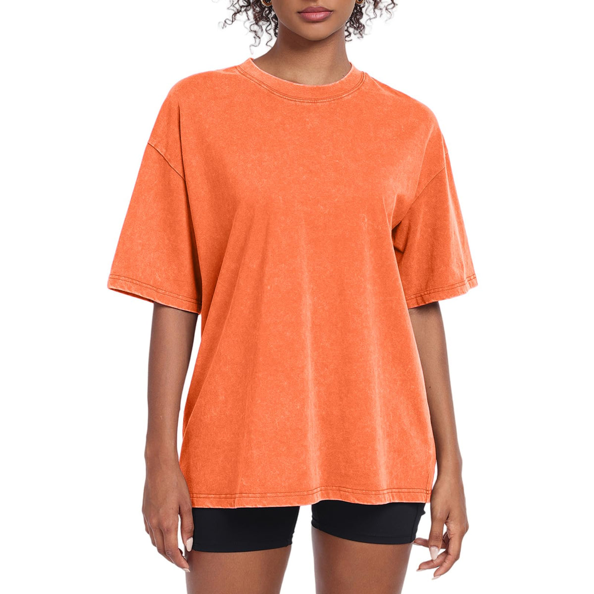 Womens Washed Vintage Oversized T-Shirt Baggy Workout Tops Short Sleeve Cotton Tshirts Streetwear Boyfriend Tee