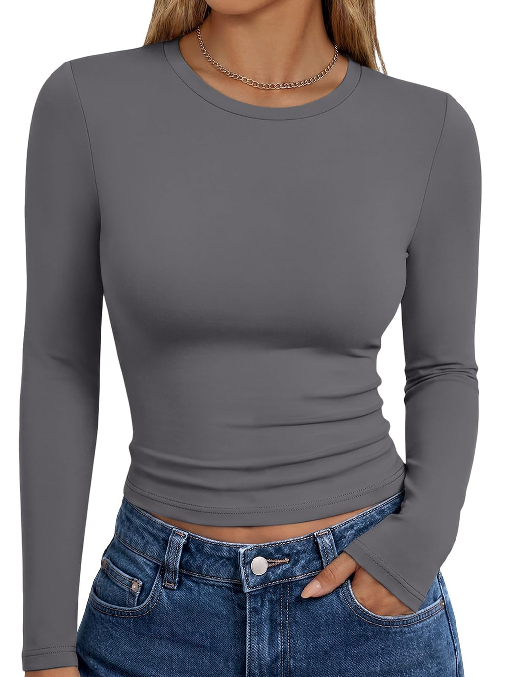 Trendy Queen Womens Long Sleeve T Shirts Fall Fashion Basic Y2K Tops 2026