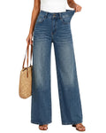 Women's High Waisted Wide Leg Jeans Stretchy Baggy Pants Trendy Fit