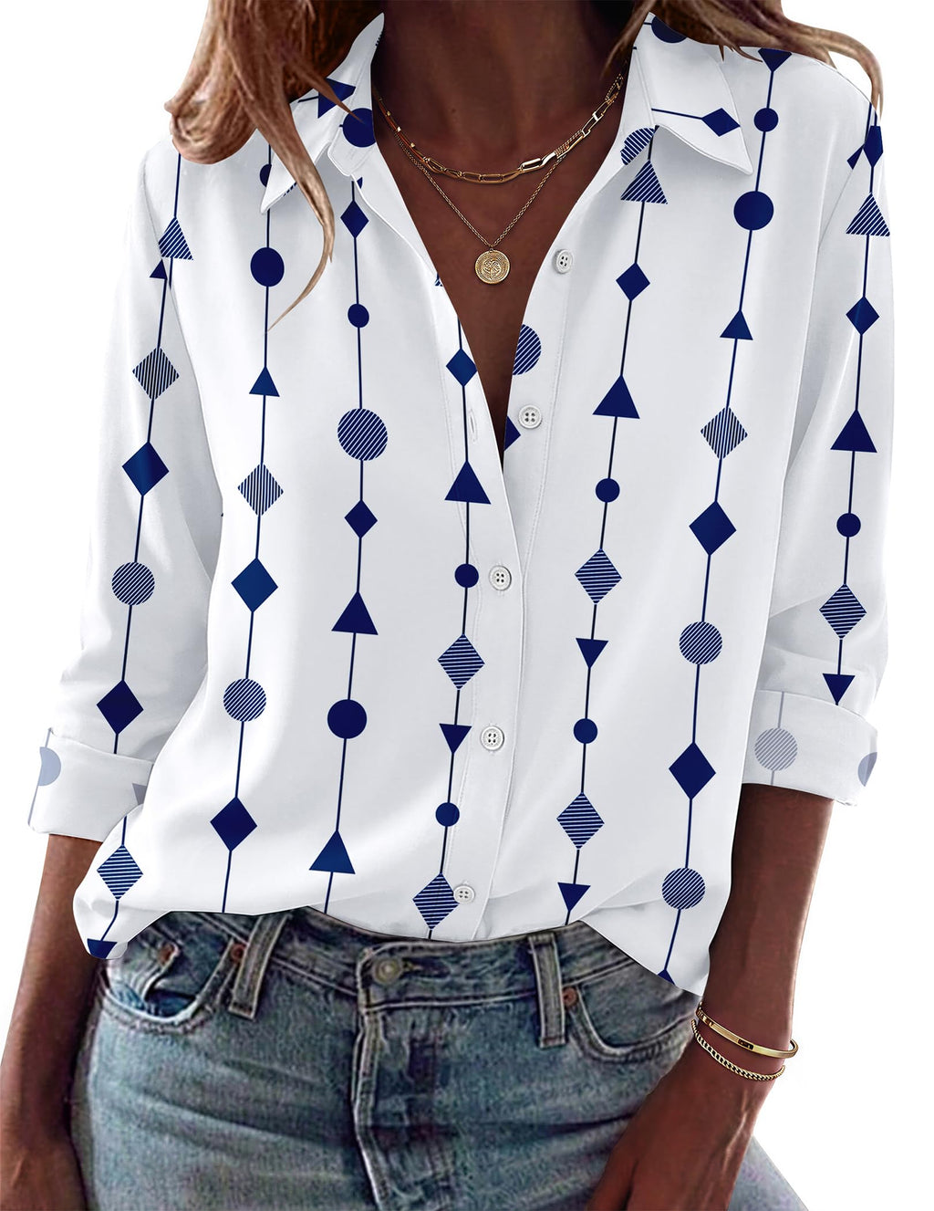 Zeagoo Blouses for Women Dressy Casual Long Sleeve Button Down Shirts Tops