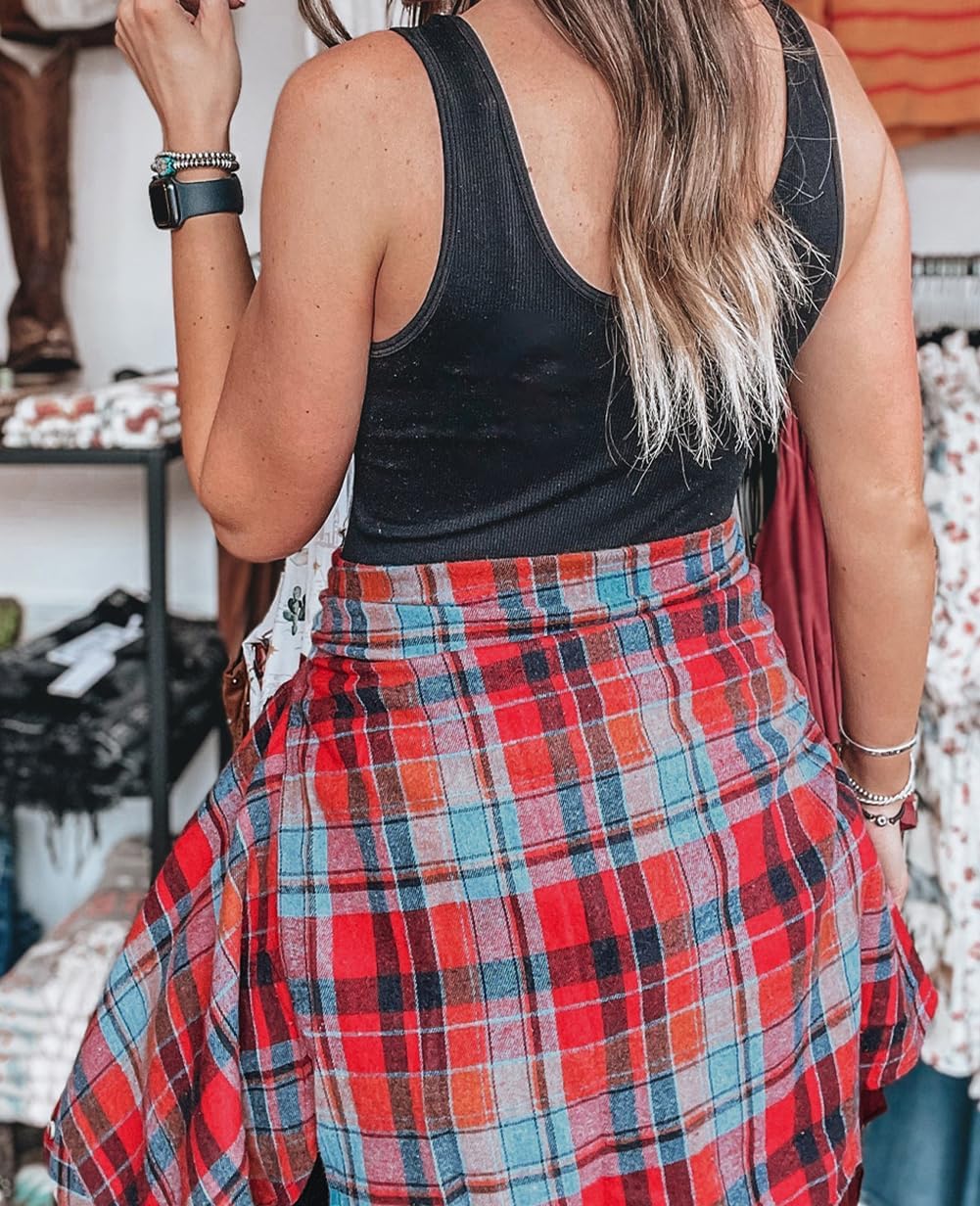 KevaMolly Plaid Flannel Shirts for Women Long Sleeve