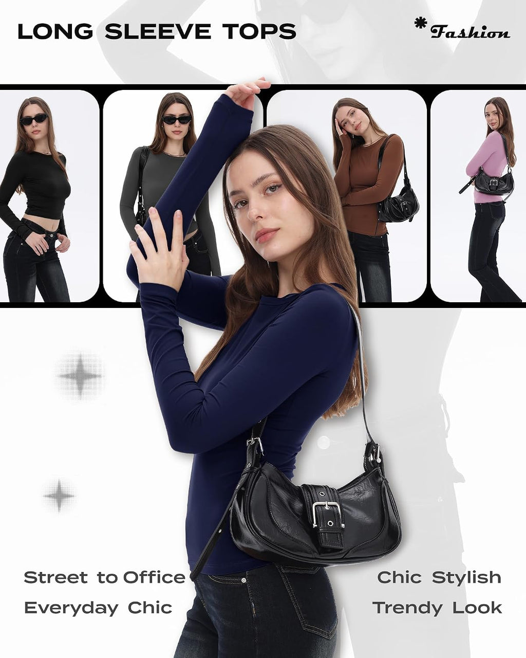 GAYHAY 3 Pack Womens Long Sleeve T Shirts Crew Neck Fall Winter Top 2026