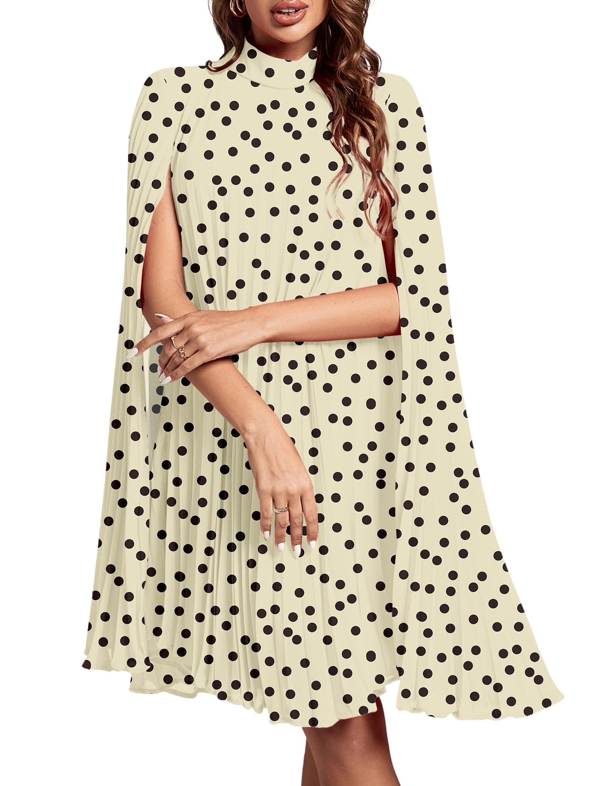 Rooscier Women's Cloak Sleeve Party Midi Dress