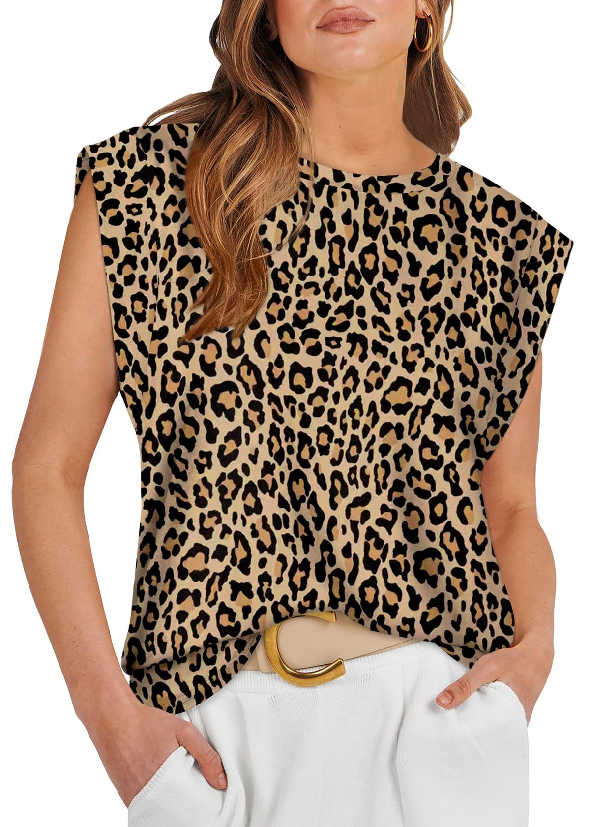 WIHOLL Cap Sleeve Tops for Women Summer Top Basic Tee Shirts Business Casual Tank Loose Fit 2026 Fashion