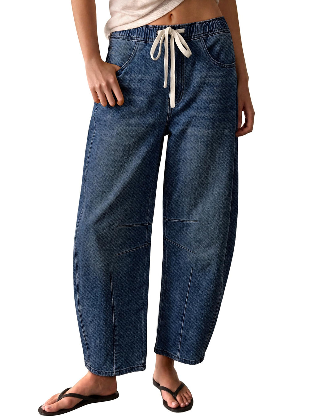 Sipaya Barrel Jeans Women Boyfriend Baggy Jeans Y2K Mid Rise Cropped Pants