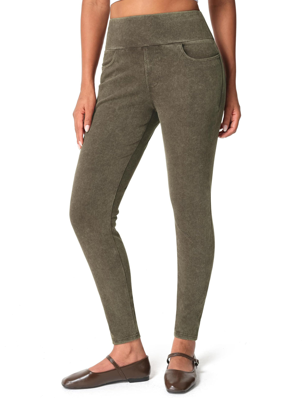 THE GYM PEOPLE Women's High Waisted Jeggings Pants Stretchy Jean Leggings
