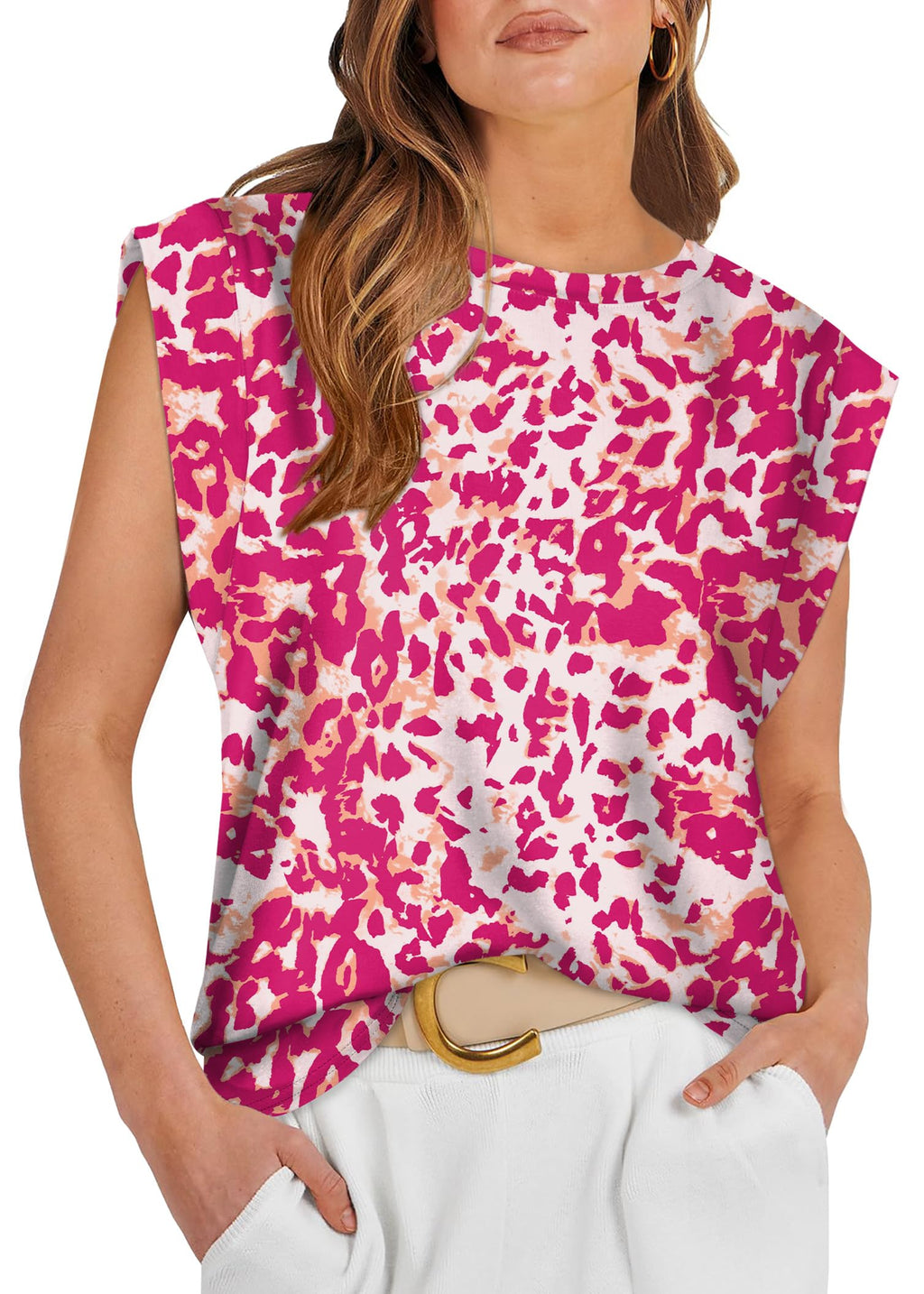 WIHOLL Cap Sleeve Tops for Women Summer Top Basic Tee Shirts Business Casual Tank Loose Fit 2026 Fashion