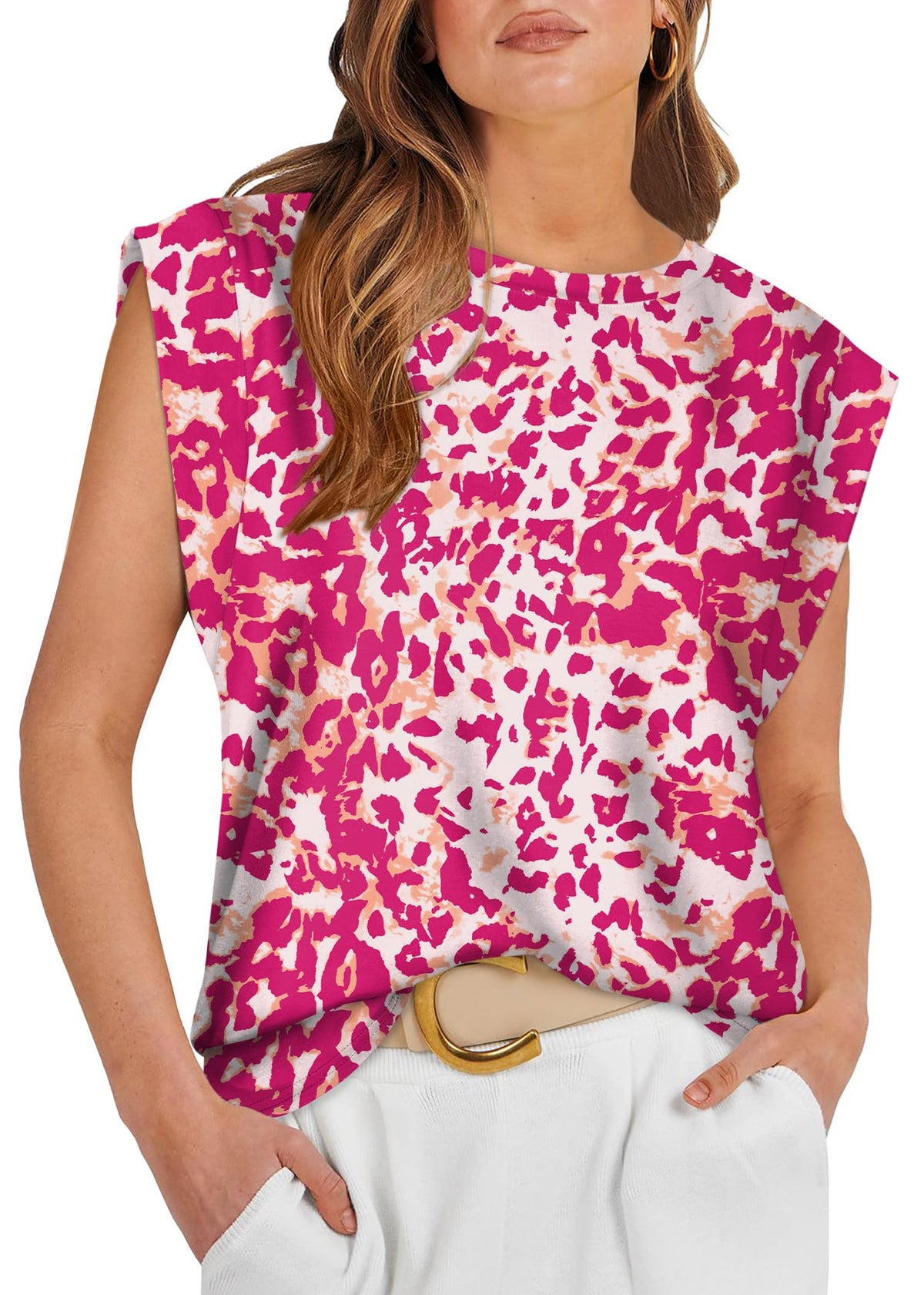 WIHOLL Cap Sleeve Tops for Women Summer Top Basic Tee Shirts Business Casual Tank Loose Fit 2026 Fashion