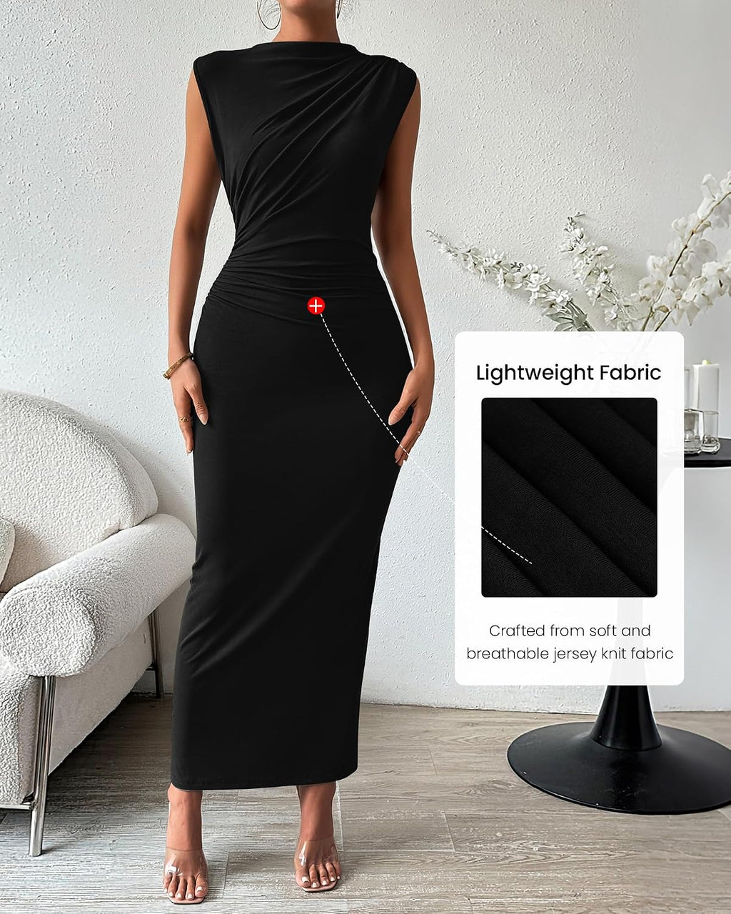 BTFBM Women Ruched Bodycon Maxi Dresses Summer Casual