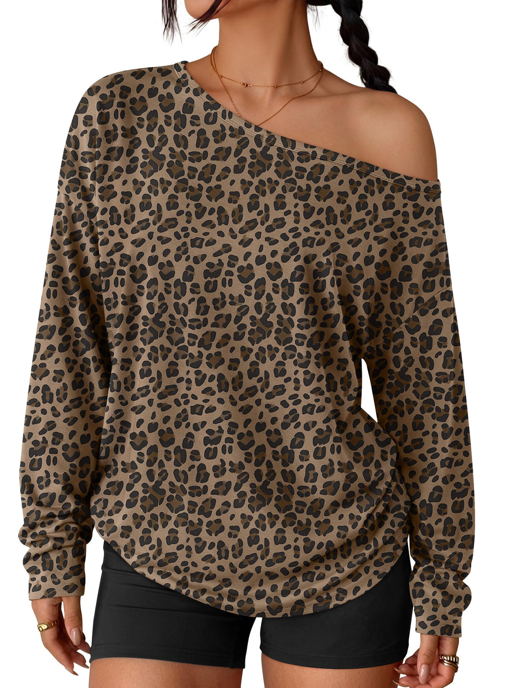 Trendy Queen Womens Off The Shoulder Oversized Tops