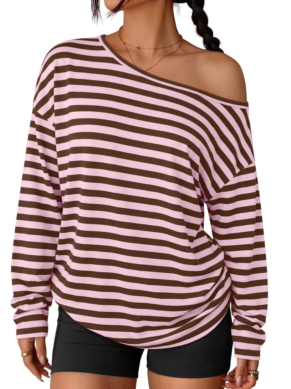 Trendy Queen Womens Off The Shoulder Oversized Tops