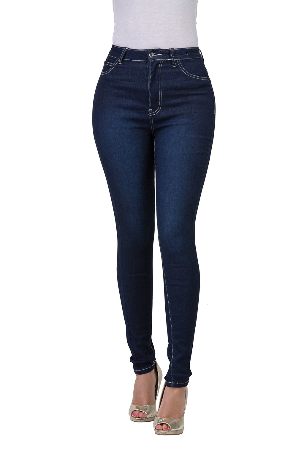 High Waisted-Rise Colored Stretch Skinny Destroyed Ripped Distressed Jeans for Women Olive Mustard RED