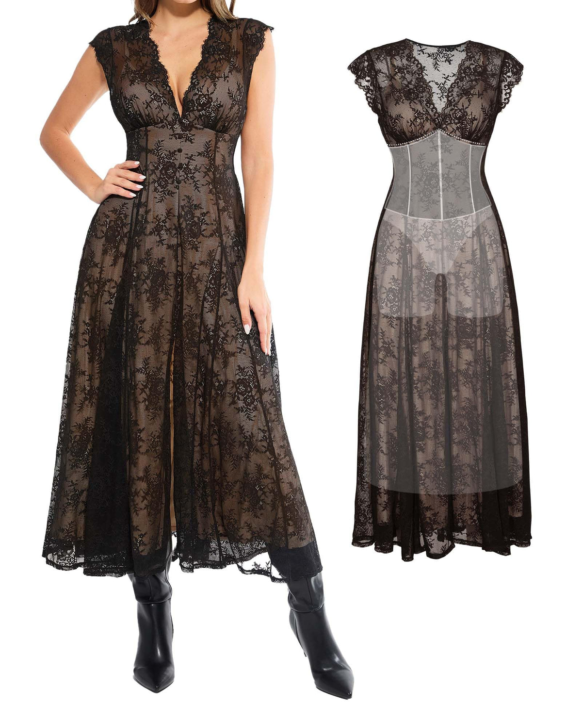 Popilush Lace Formal Cocktail Wedding Guest Dresses for Women