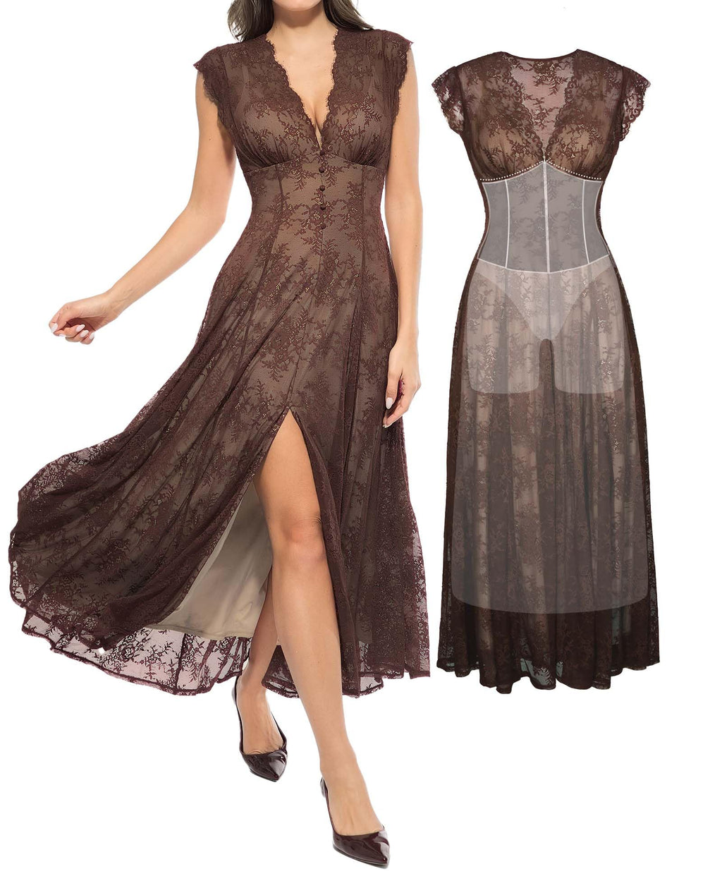 Popilush Lace Formal Cocktail Wedding Guest Dresses for Women