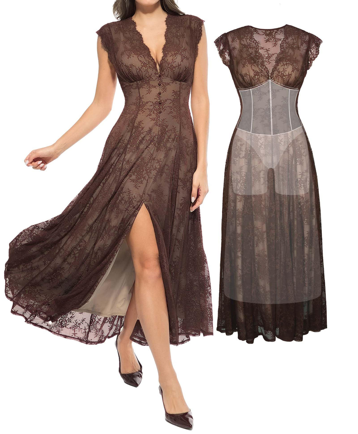 Popilush Lace Formal Cocktail Wedding Guest Dresses for Women