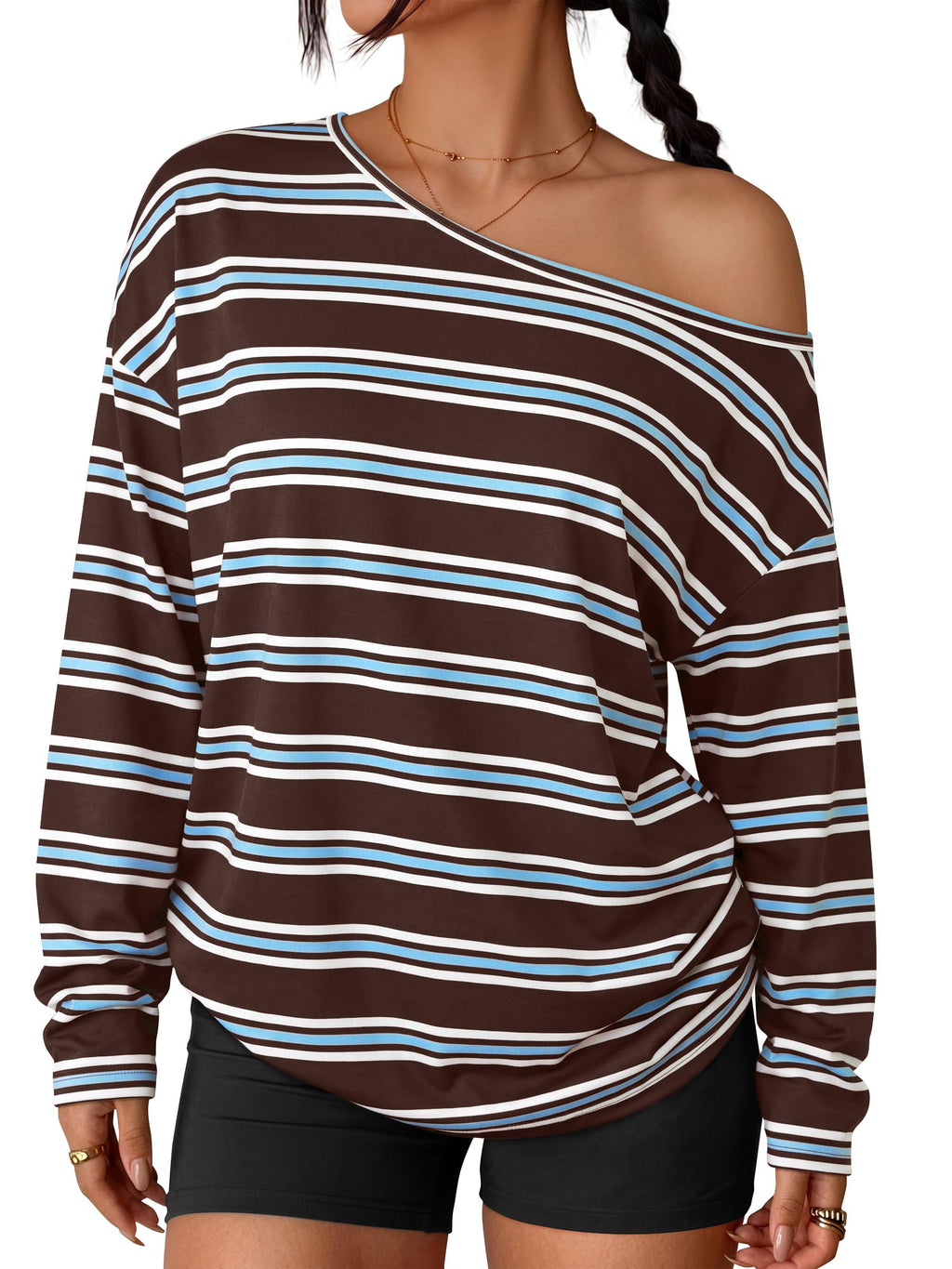 Trendy Queen Womens Off The Shoulder Oversized Tops