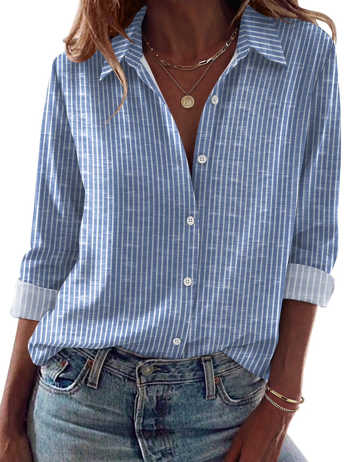 Zeagoo Blouses for Women Dressy Casual Long Sleeve Button Down Shirts Tops
