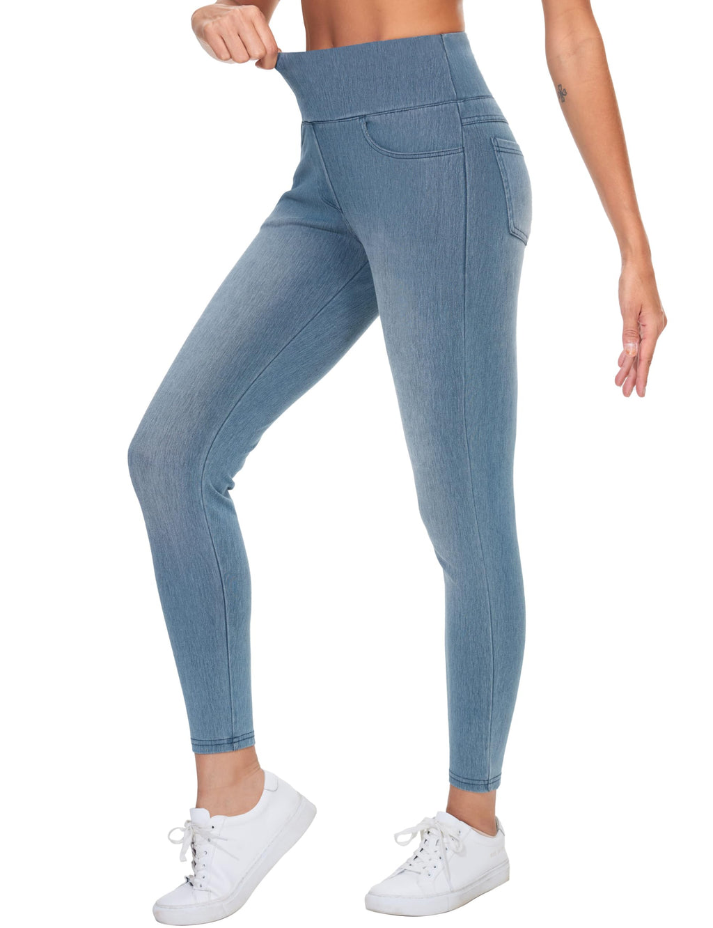 THE GYM PEOPLE Women's High Waisted Jeggings Pants Stretchy Jean Leggings
