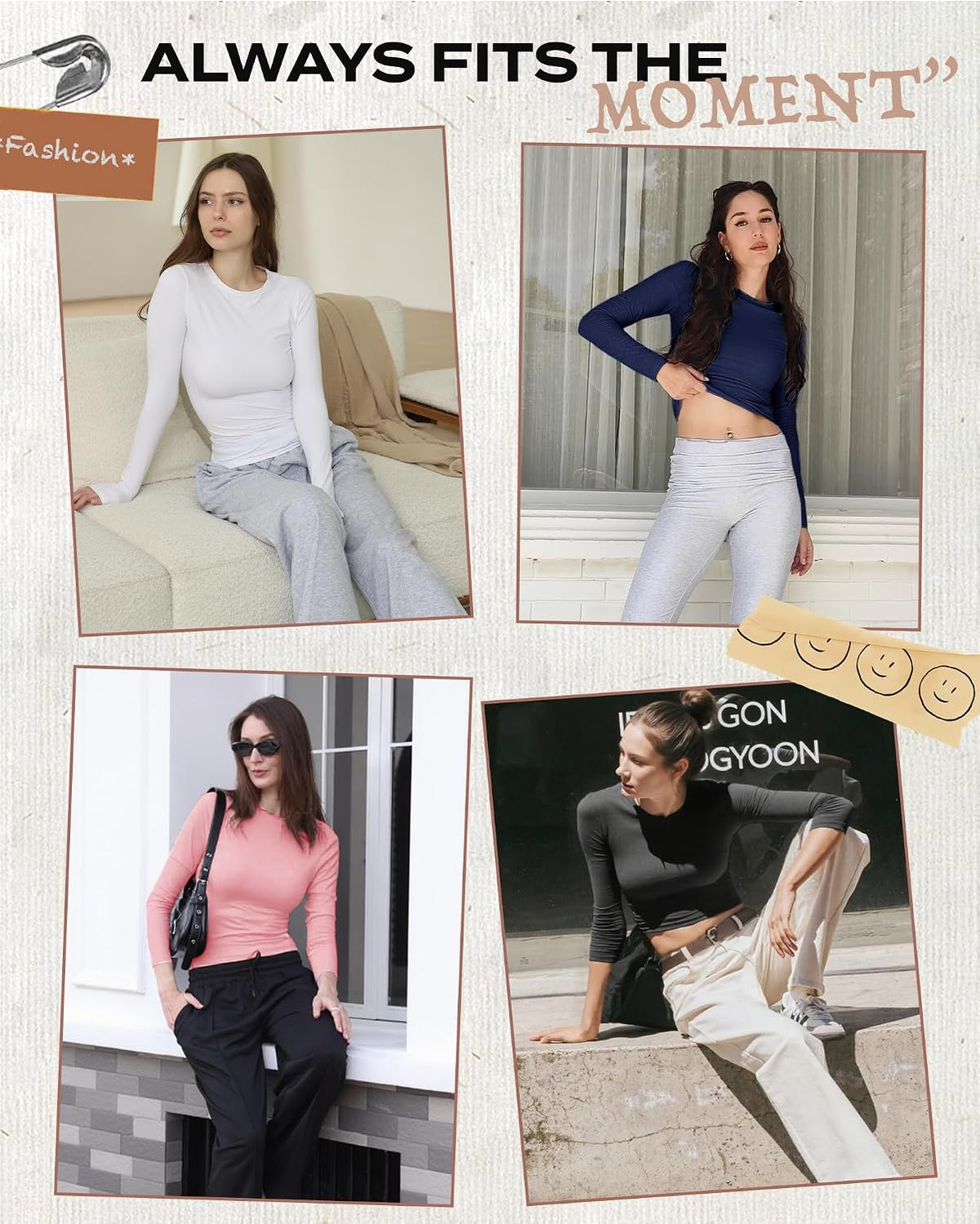 GAYHAY 3 Pack Womens Long Sleeve T Shirts Crew Neck Fall Winter Top 2026