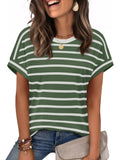 WIHOLL Womens Tops Short Sleeve Shirts Summer Outfits 2026 Spring Dressy Casual Clothes Clothing