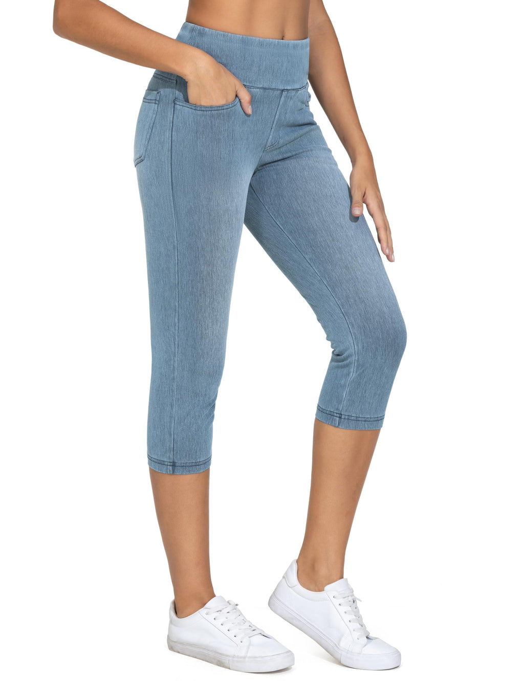 THE GYM PEOPLE Women's High Waisted Jeggings Pants Stretchy Jean Leggings