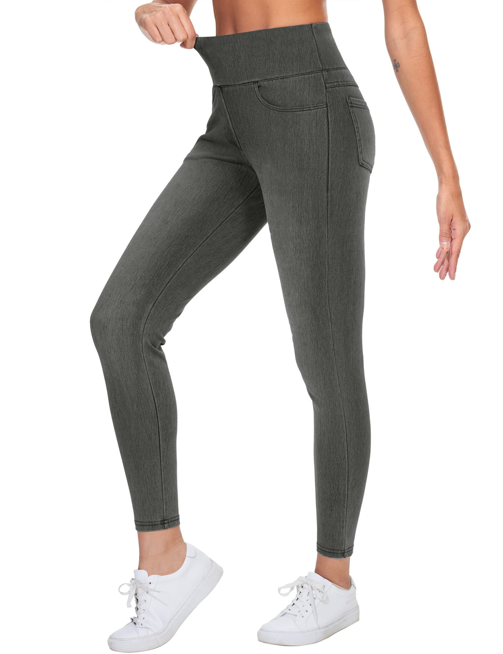 THE GYM PEOPLE Women's High Waisted Jeggings Pants Stretchy Jean Leggings
