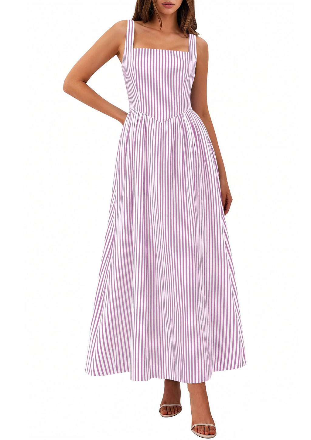 PRETTYGARDEN Women's Maxi Dress Summer Striped Sundress