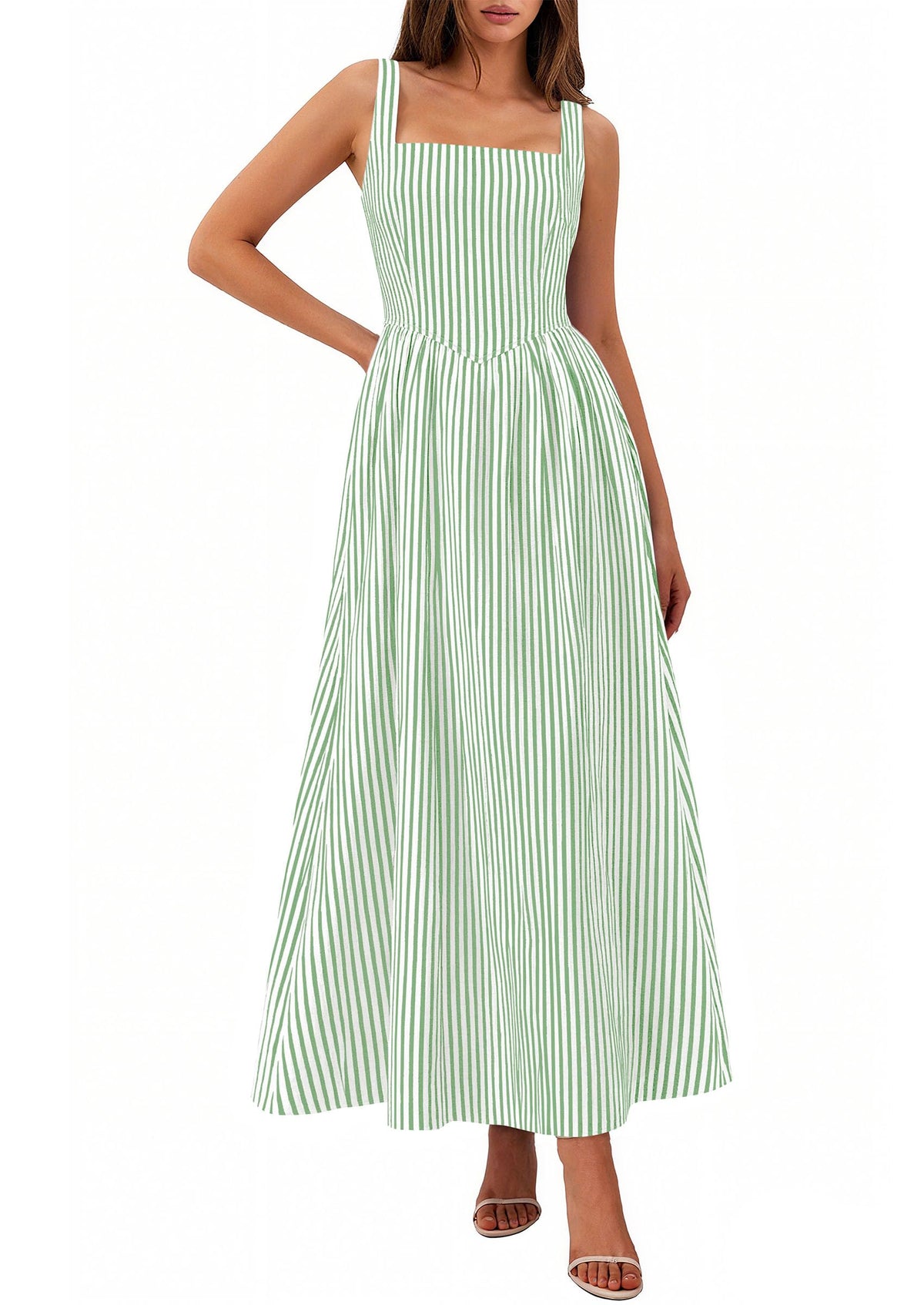PRETTYGARDEN Women's Maxi Dress Summer Striped Sundress