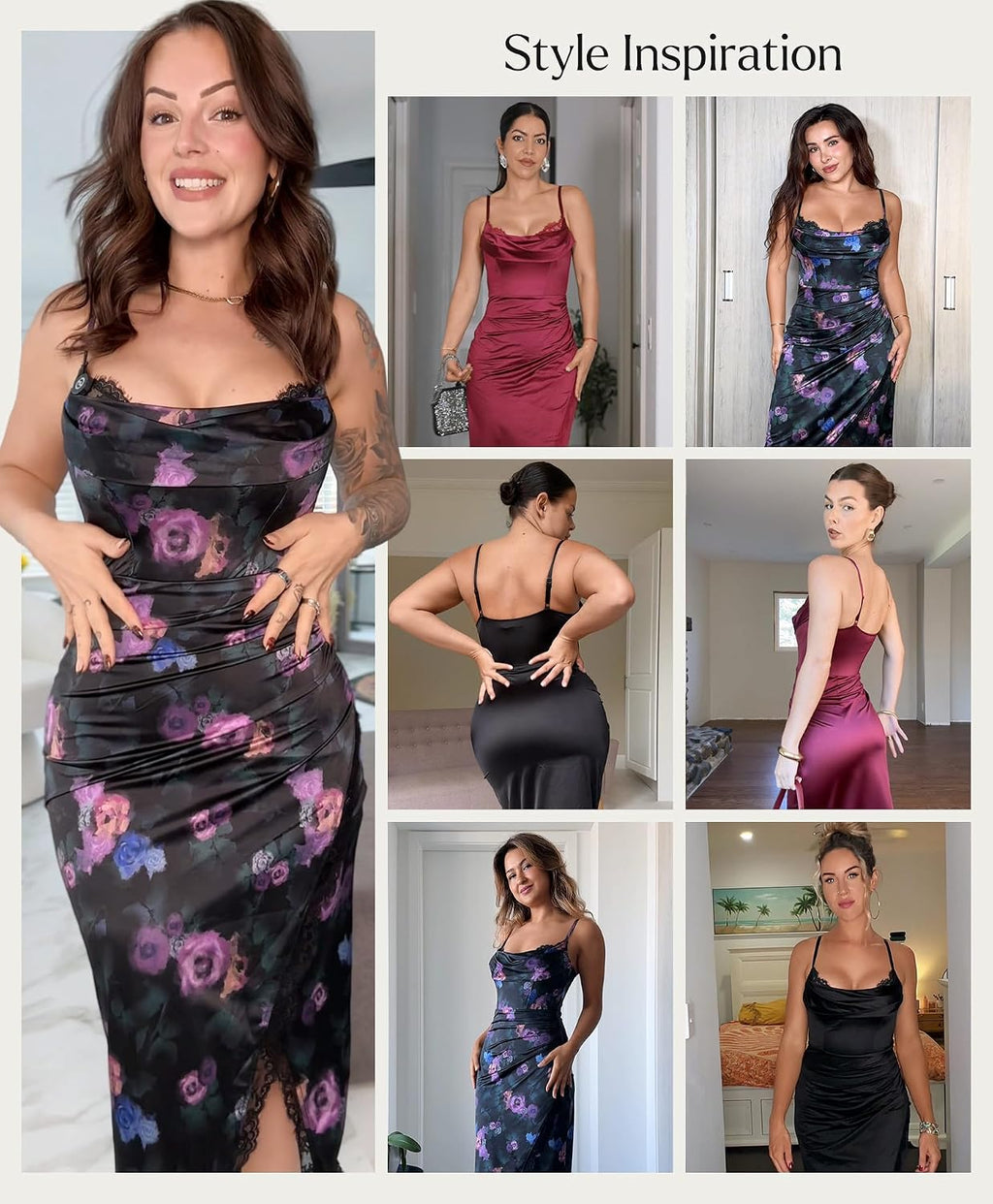 Popilush Satin Corset Dress Cocktail Date Night Classy Lace Dresses
