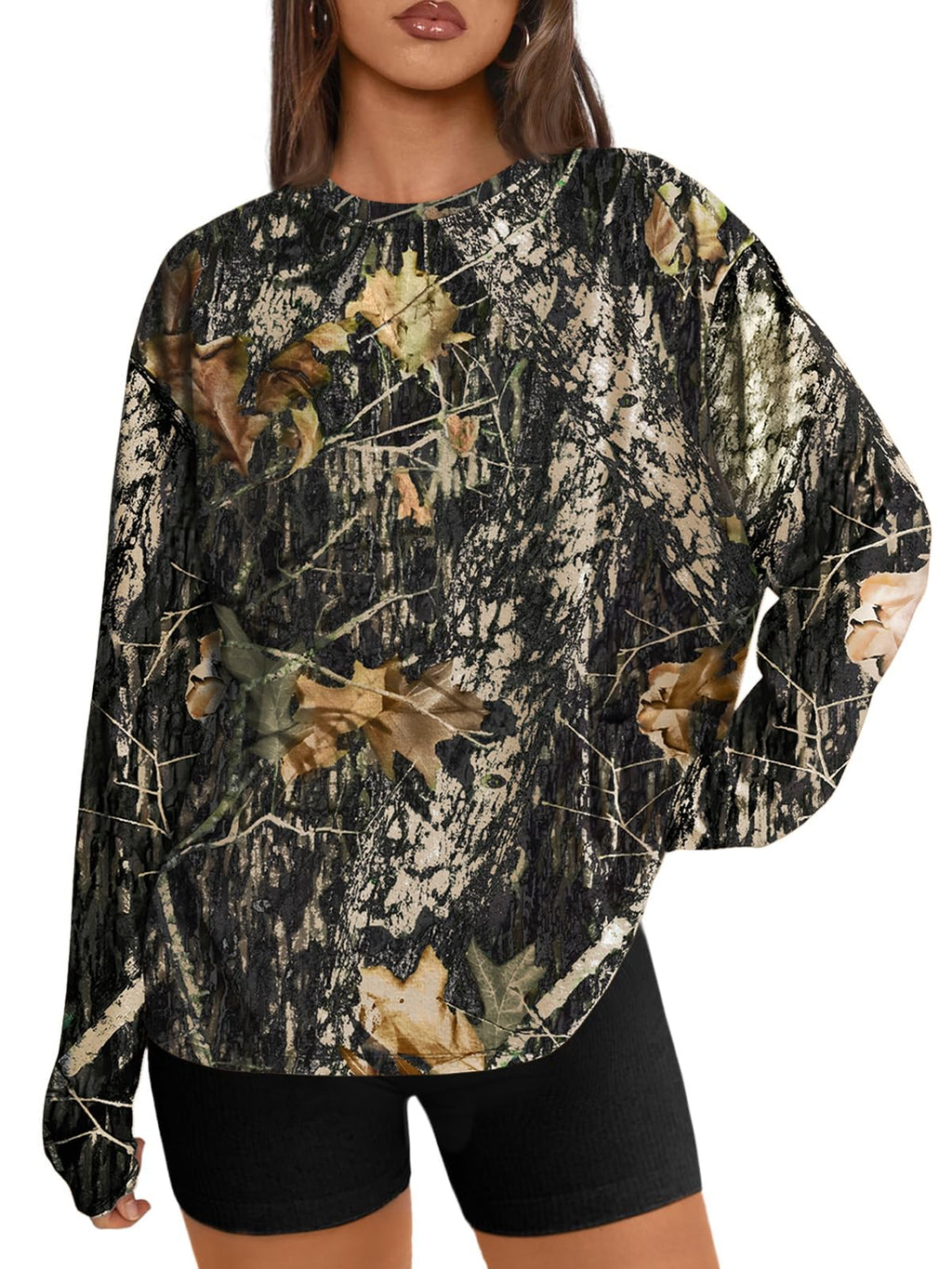Trendy Queen Womens Oversized Long Sleeve Shirts Fall Tops 2026 Basic Tees