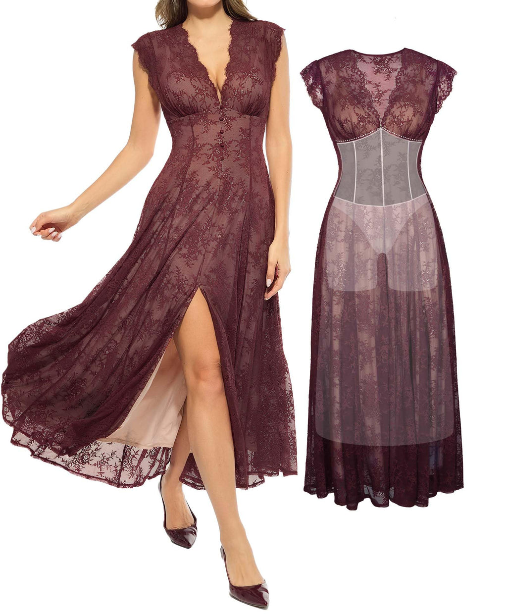 Popilush Lace Formal Cocktail Wedding Guest Dresses for Women