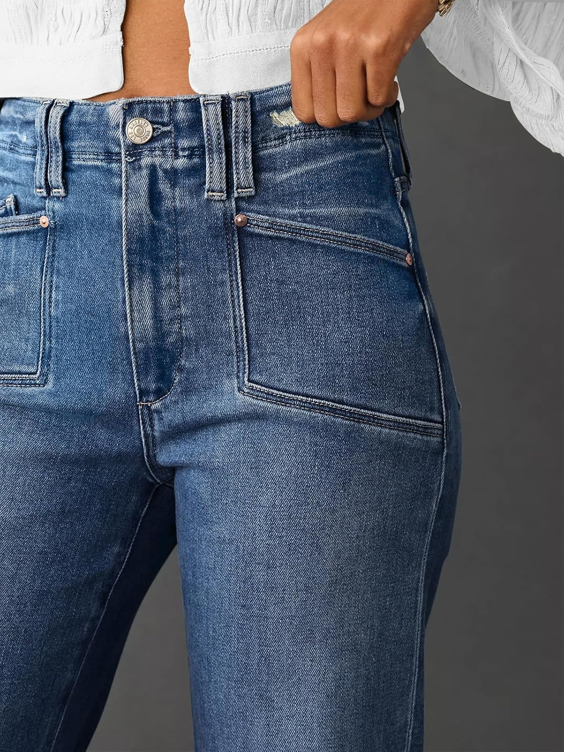 KUNMI Jeans for Women Wide Leg Baggy High Waist Boyfriends Straight Leg Stretchy Denim Pants Trendy Fall 2026