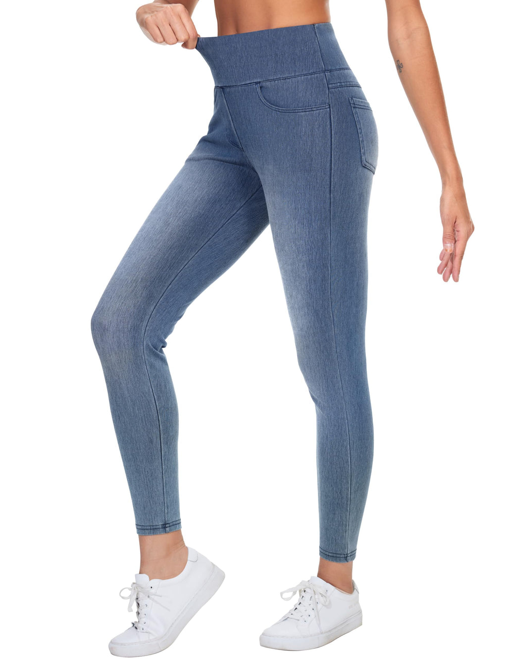 THE GYM PEOPLE Women's High Waisted Jeggings Pants Stretchy Jean Leggings
