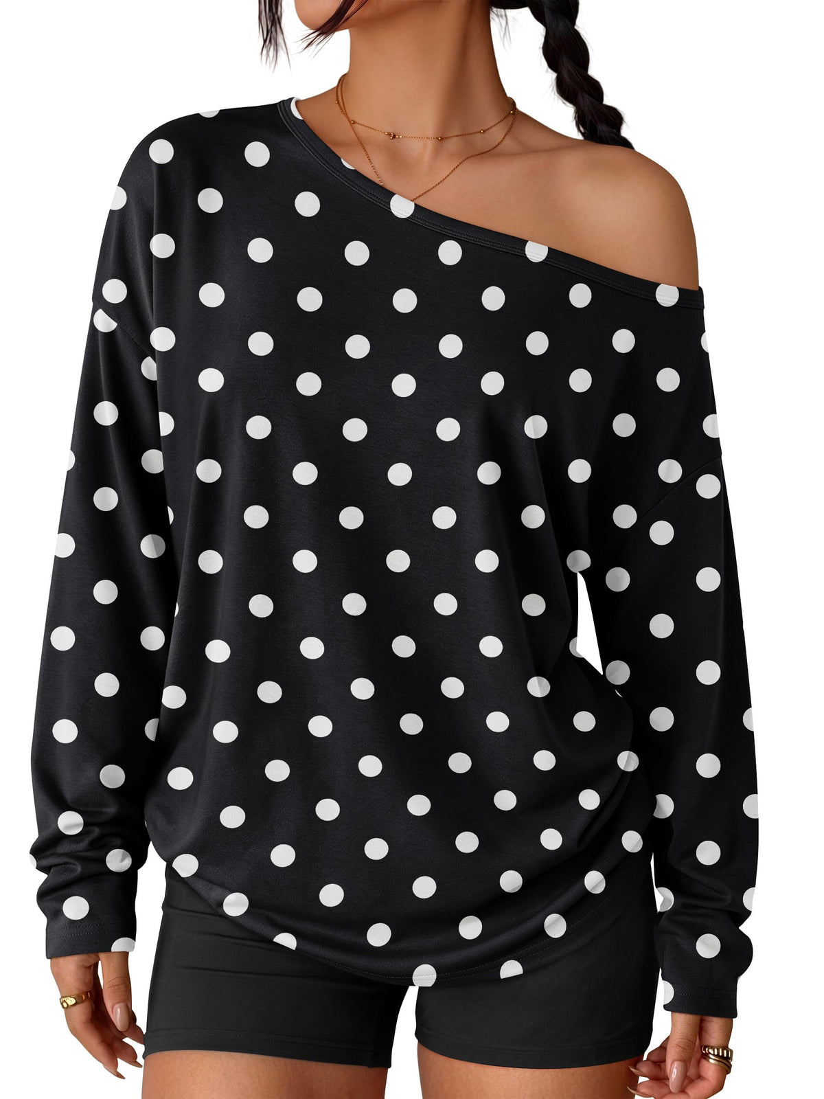 Trendy Queen Womens Off The Shoulder Oversized Tops