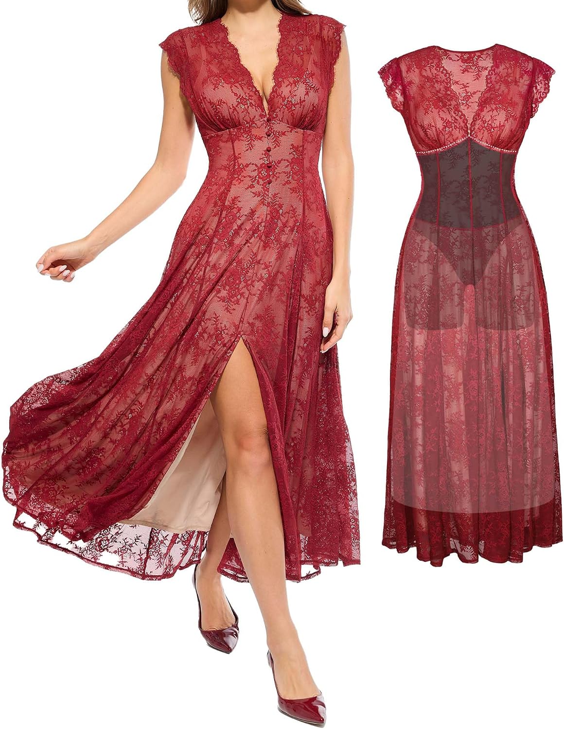 Popilush Lace Formal Cocktail Wedding Guest Dresses for Women