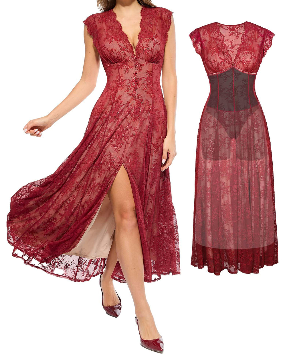 Popilush Lace Formal Cocktail Wedding Guest Dresses for Women