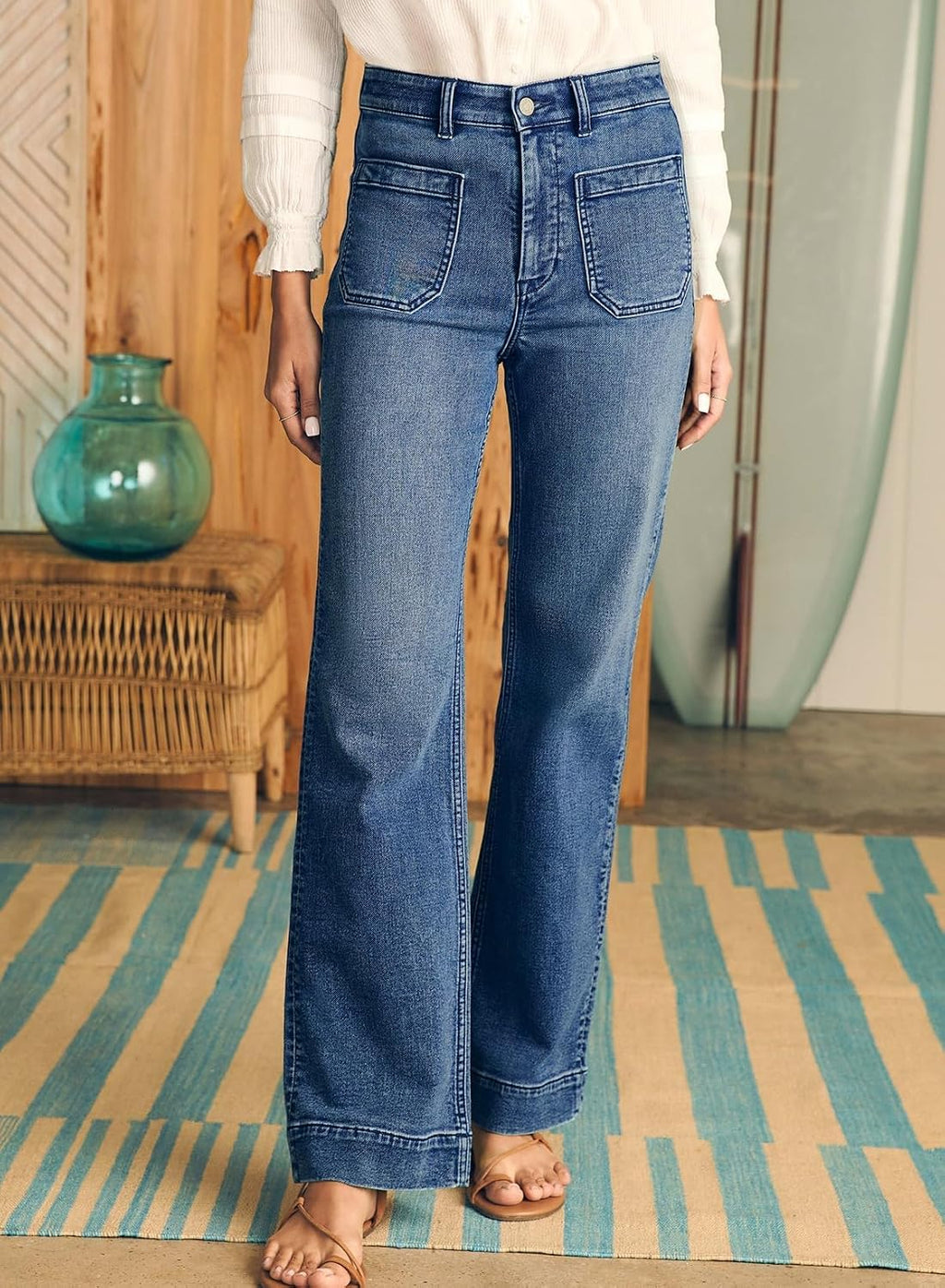 Astylish Women's Wide Leg Jeans High Waisted Denim Pants