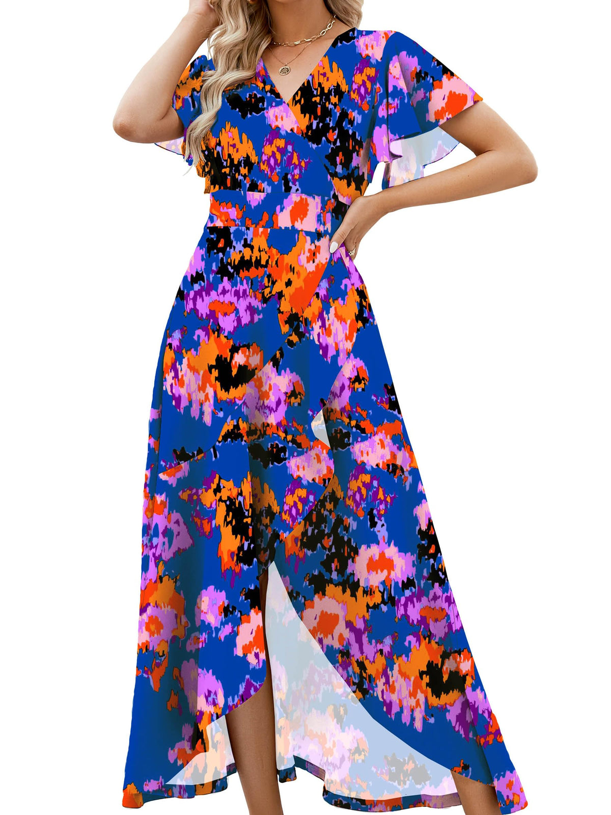 ZZV Formal Dresses for Women Gowns Evening V Neck Wedding Guest Dresses